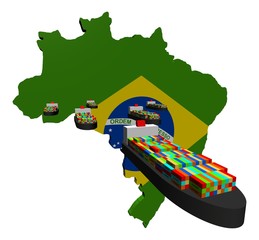 Brazilian export with container ships illustration