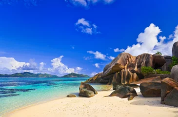 Photo sur Plexiglas Anse Source D'Agent, île de La Digue, Seychelles Beach Source d'Argent at Seychelles
