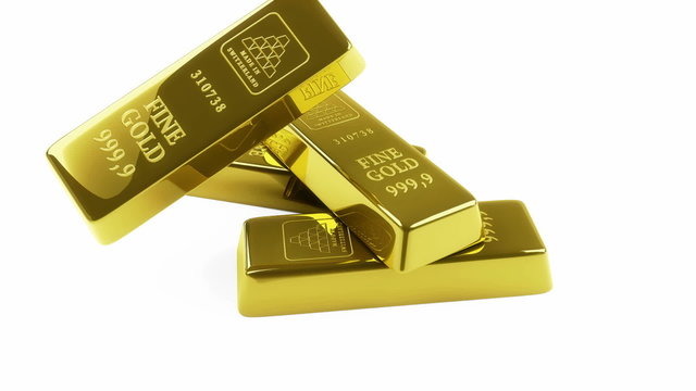 gold bars pyramid 3d animation High-definition , HD 1920 x 1080