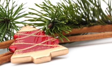 Christmas ornament in the shape of Christmas tree with cinnamon