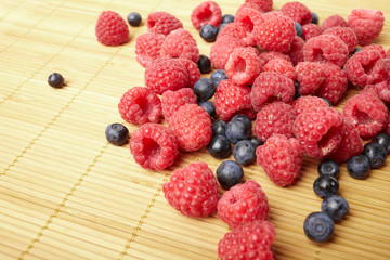 fresh blueberries and raspberries