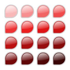 16 Vektor Buttons kreiseck rot