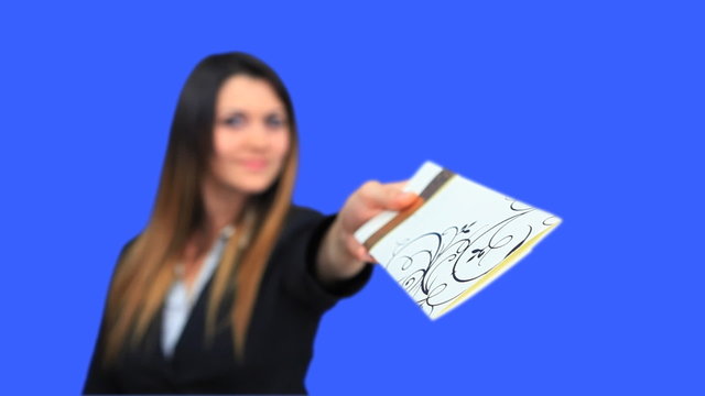 beautiful business woman concept invite call invitation card