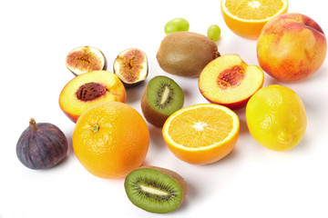 Fruit on a white background