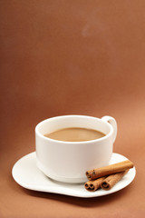 cup of coffee with cinnamon