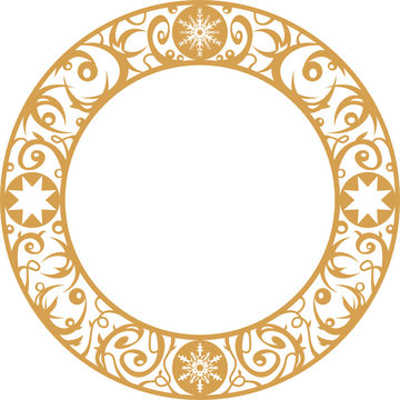 Gold Roundel Decorations Christmas Frame Border