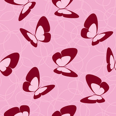 Seamless vector background with butterflies