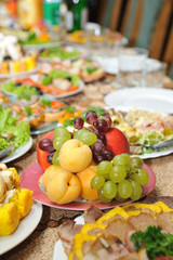 Holiday table full of tasty food