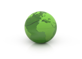 Green world globe