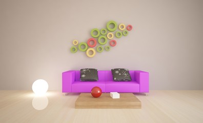 colored 3d interior concept