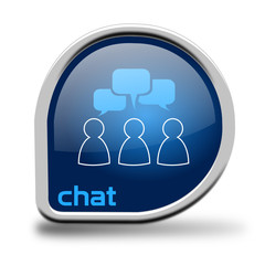 Button Chat blau Kreiseck