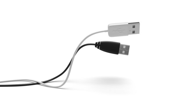 Usb cable isolated over white