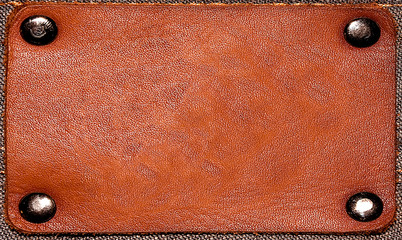 Brown jeans label isolated
