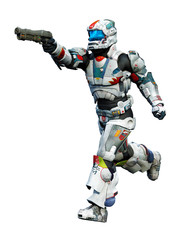 astronaut hero with a gun