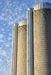Two Concrete Stave Silos