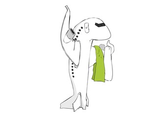 cartoon, comic, caricature, airplane