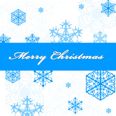 blue winter christmas background with snowflakes