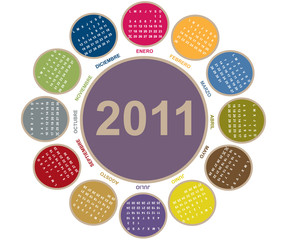 Calendario 2011 con forma de flor