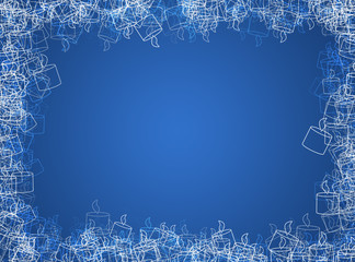 Fototapeta na wymiar blue winter christmas frame with candles