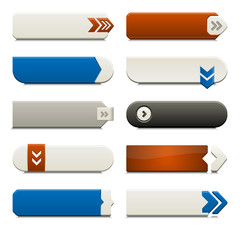 Flat Web Button Elements