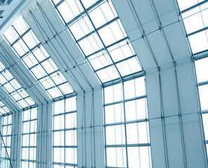 transparent light ceiling inside shopping mall