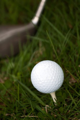 Golf Ball and Tee
