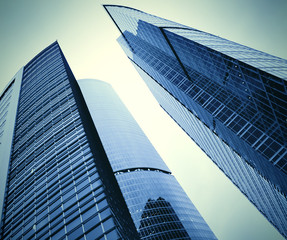 Fototapeta na wymiar facade of huge high-rise building skyscraper