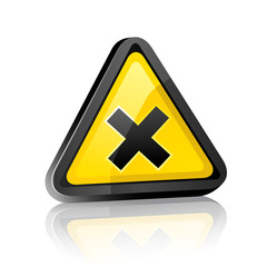 three-dimensional Hazard warning sign with irritant symbol