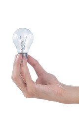 gesture of hand holding a light bulb