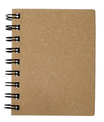 brown cover mini notebook on white background