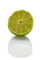 Sliced isolated green lemon (lat. Citrus) - 