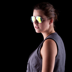 Cool teenage girl with sunglasses