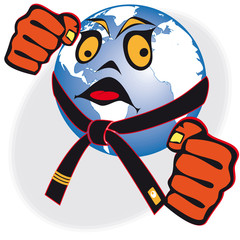martial arts world cup, tournament. humor original sign, symbol