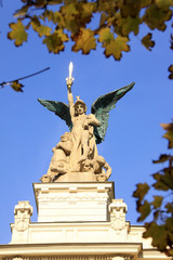 Angel on the Roof of Vineyard Theatre in Prague