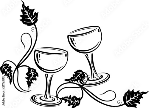 &quot;Wein, Weinrebe, Ranke, Weingläser, wine&quot; Stock image and
