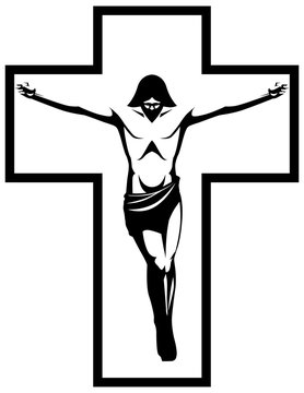 crucifixion black and white cross clip art preview
