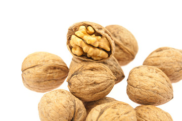 Walnuts isolated on white