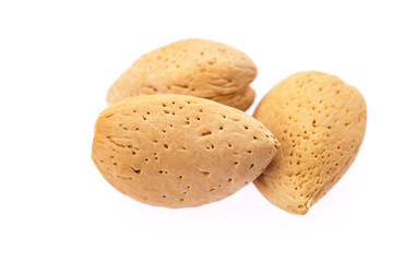 almonds isolated on white