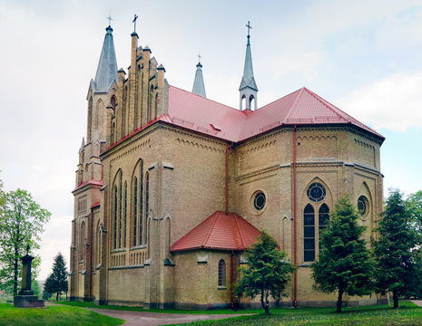 Neo-Gothic Saint Anne Church in Krynki / Poland
