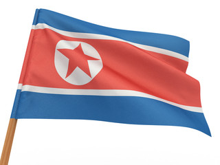 flag fluttering in the wind. North Korea