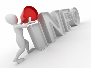 Men with text info on white isolated background