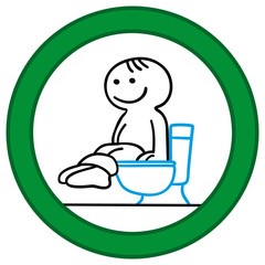 schild sitzen beim pinkeln