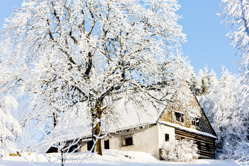 cottage in winter, Jeseniky, Czech Republic