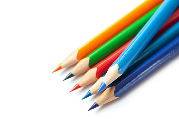colored pencils isolated on white