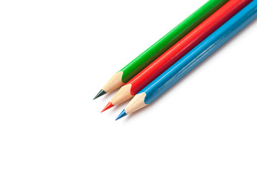 colored pencils isolated on white