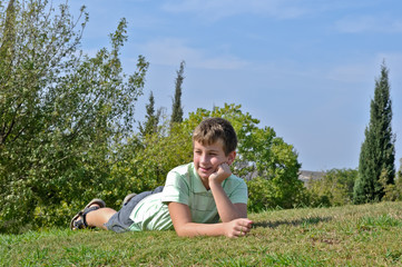 Portrait of a boy on holiday