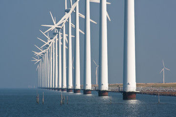 Big windmills along the Dutch coast