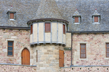 Fototapeta na wymiar Facade of a medieval castle with tower