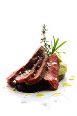 Sliced lamb steak with different vegetable