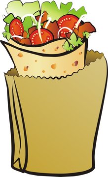 donner kebab isolated illustration